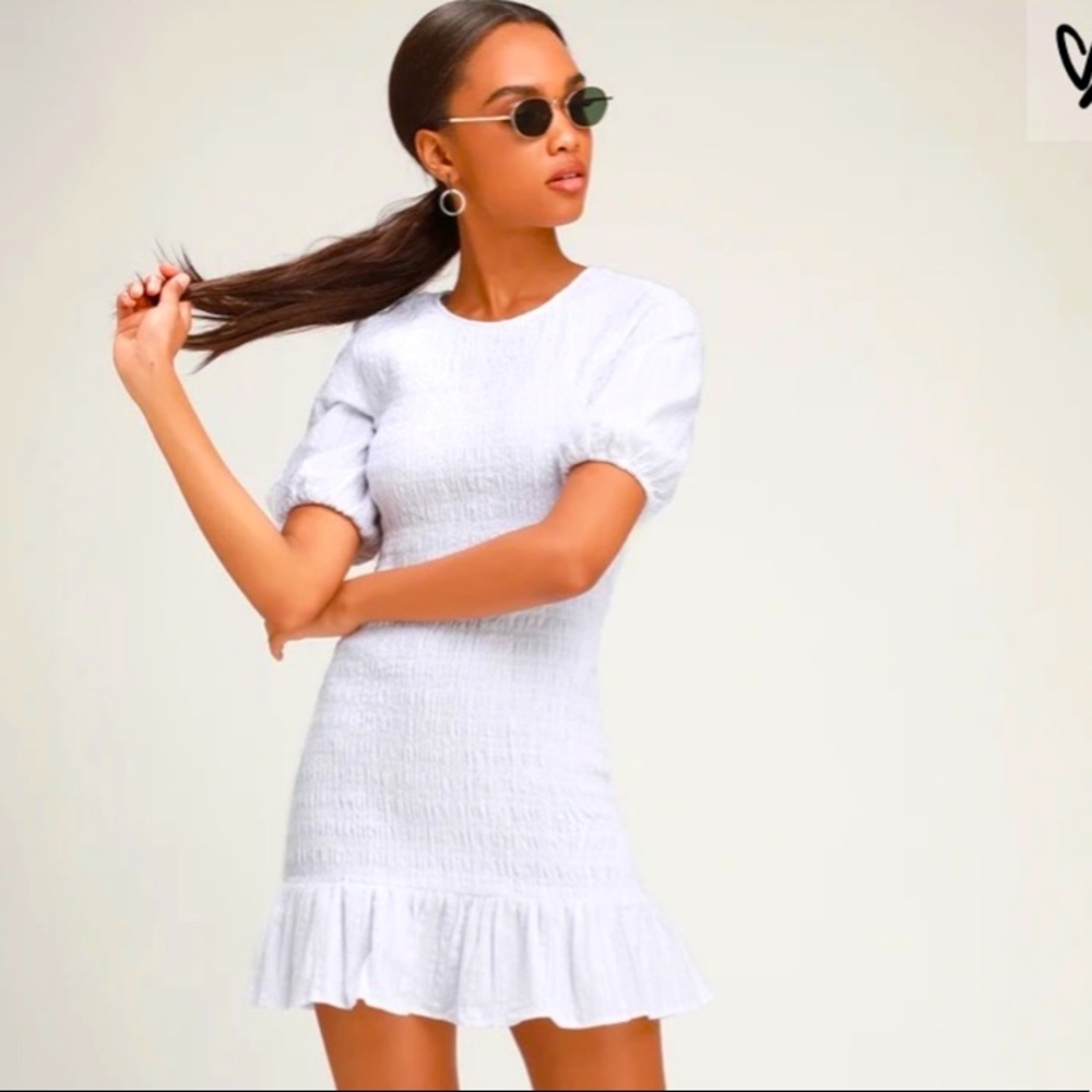The Fifth Label smocked, puff sleeve mini dress